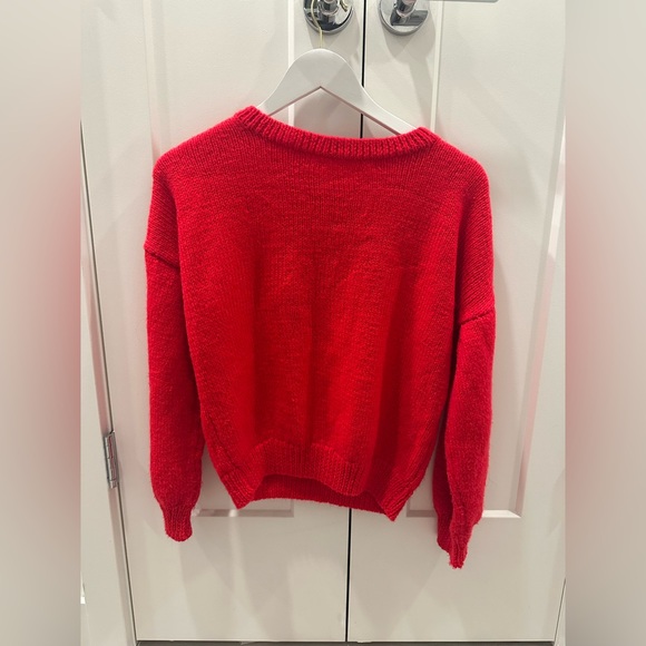 Hand knit Red Sweater - Picture 9 of 9